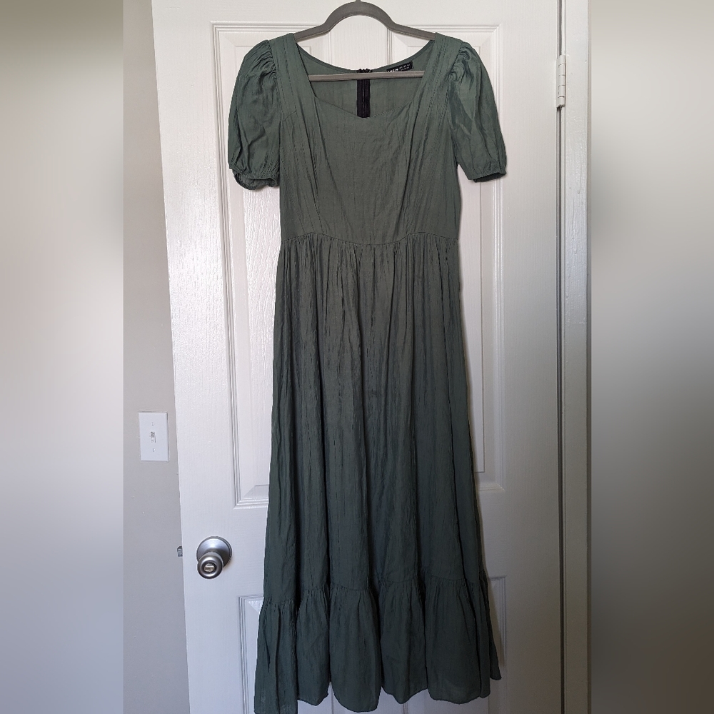 Sage green maxi prairie dress Small - Picture 2 of 4